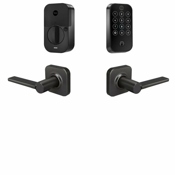 Yale Real Living Yale Assure Lock 2 Bundle with Touchscreen Wi Fi Deadbolt, Valdosta Lever Passage, and BYRD420WF1VLBSP